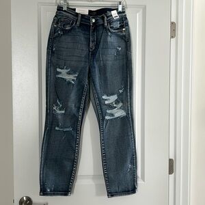 New with tag Judy Blue distressed high waist boyfriend jeans